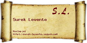 Surek Levente névjegykártya